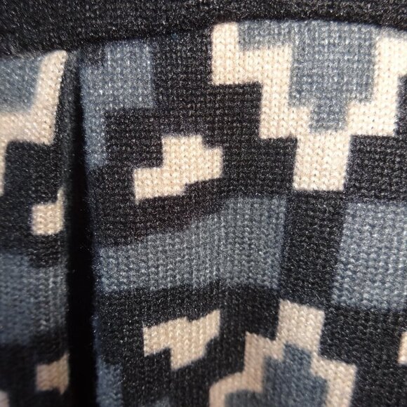 Reborn maxi dress size L, black bodice, grey& cream geometric print on skirt VGC - Picture 12 of 15